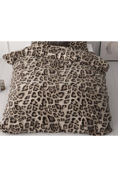 Sleeptime Lenjerie de pat, Sleeptime, pentru 2 persoane, Panther Brown, Microfibră, 200x240 cm
