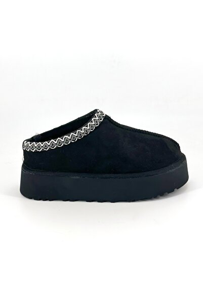 Shoebutik Migo Black Plush Winter Women's Slippers