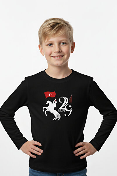 FYK KİDS Φούτερ με μακρυμάνικο σχέδιο για αγόρια με θέμα την ημέρα της εκτύπω...