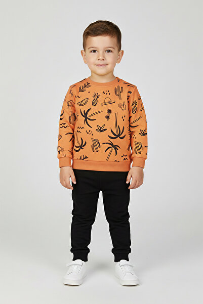 DMB BOYS & GIRLS طقم رياضي للأولاد بنمط استوائي مكون من قطعتين علوية وسفلية