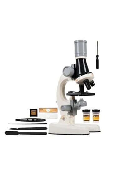 dalimag Microscop de jucărie pentru copii, măriri 100x, 400x, 1200x, accesorii incluse, 22 x 12,5 x 8 cm, lățime