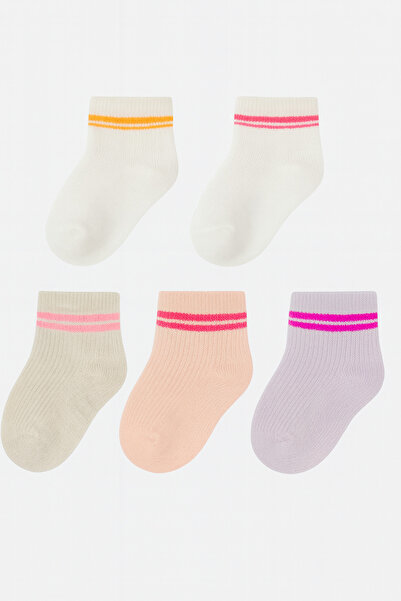 SOLDE SOCKS مجموعة من 5 جوارب مخططة ملونة للفتيات الصغيرات 👧 🧦 |   تصميم من...