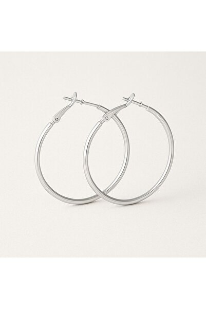 İlraysa Küçük Halka Küpe Kadın | Gümüş Renk | Şık Minimal Tasarım Aksesuar