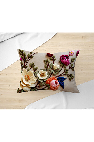 Filamente Husă de pernă cu imprimare digitală pe două fețe, cu aspect de brod...