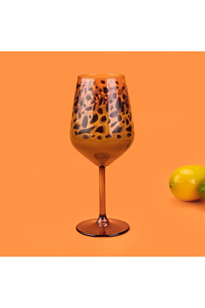 MATMEL Leopard Set of 4 Footed Glasses - Brown - 490 ml