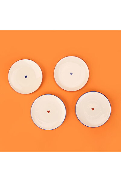 MATMEL طبق كيك على شكل قلب مكون من 4 قطع - ملون - 20 سم