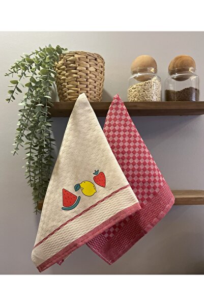ÖDEL BULDAN Set of 2 kitchen towels, 100% cotton, Odel Buldan Orange Fruits