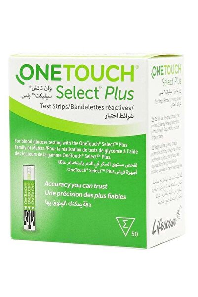 onetouch شرائط اختبار نسبة السكر في الدم سيليكت بلس - 50 قطعة شريط فحص السكر ...