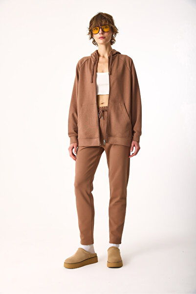 VENA Βαμβακερό παντελόνι Larissa Regular Fit-Καφέ