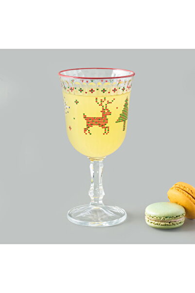 MATMEL Winter Ornament 4-Piece Footed Glass - Colorful - 120 ml