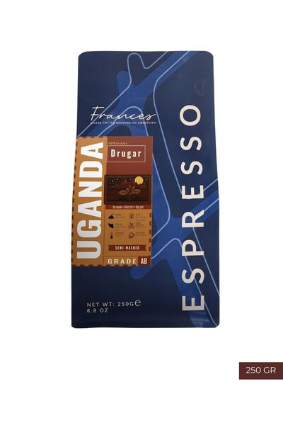 FRANCES %100 Arabica Uganda Drugar | Espresso | 250 GR | Orta-Yüksek Yoğunluk