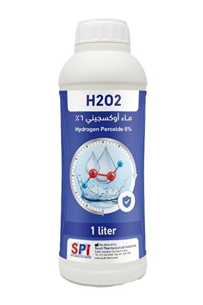 SPİ بيروكسيد الهيدروجين بتركيز 6% سعة 1 لتر منظف ومطهر متعدد الاستخدامات لإزالة البقع والتبييض والتعقيم