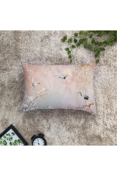 Filamente Double-Sided Digital Printing Throw Pillow Cover Bird Flower Pattern