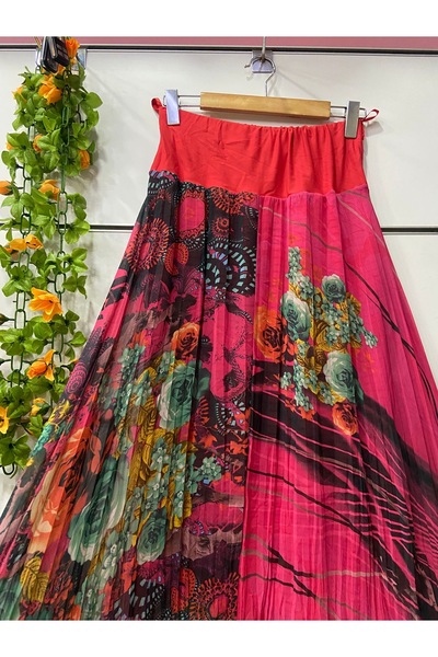 edu collection Шифон з візерунком, спідниця-дзвін, середня довжина 85 см