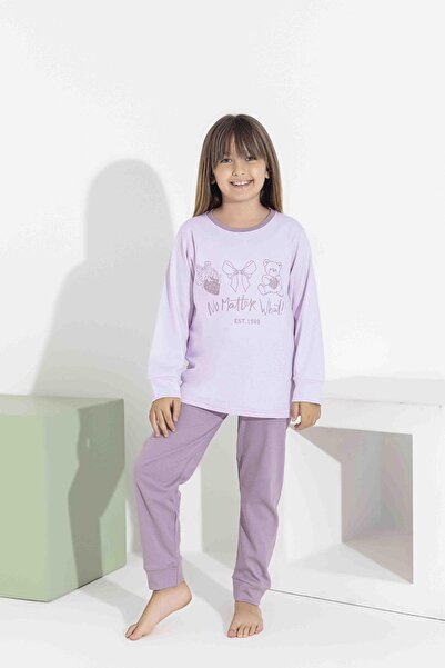 RAPAPA Girl's Interlock Pajama Set Long Sleeve Comfortable Cut 8407 Lila