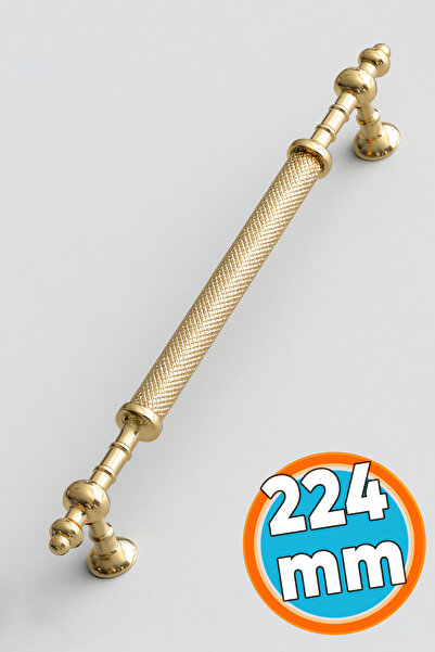 NZB Mobilya Çekmece Mutfak Dolabı Dolap Kapak Kulpları Kulbu Altın Gold Metal Kulp 224 mm-22.4 cm