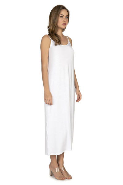 ÖZKAN underwear Özkan 27669 Γυναικείο φόρεμα από ύφασμα βισκόζης Premium με μακρύ λουράκι και εσώρουχο φόρεμα