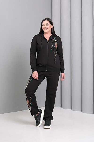 aytemas Set cu broderie cu mărgele, cu glugă și fermoar