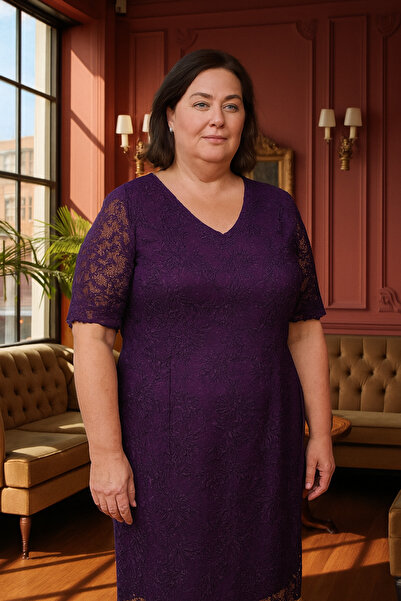 dml giyim Ful güpürlü anne elbise