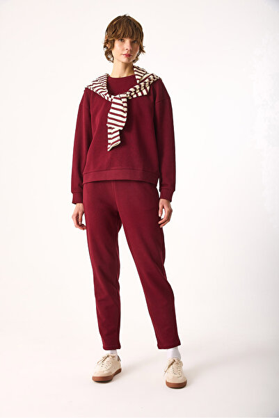 VENA Larissa Regular Fit Βαμβακερό Φούτερ-Μπορντό