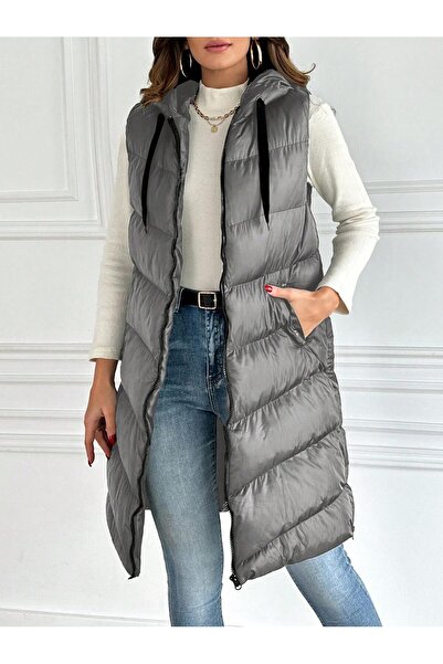 Ceylen Vestă lungă cu glugă