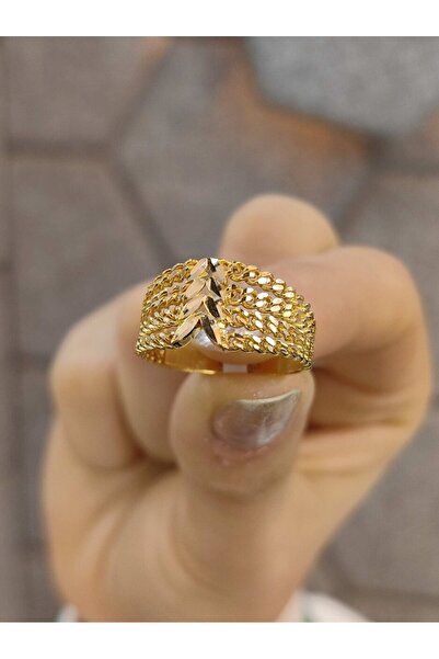 nasipkuyumcu 14 AYAR BAŞAK MODEL ZİNCİR DESENLİ FANTAZİ ALTIN YÜZÜK YZ002619