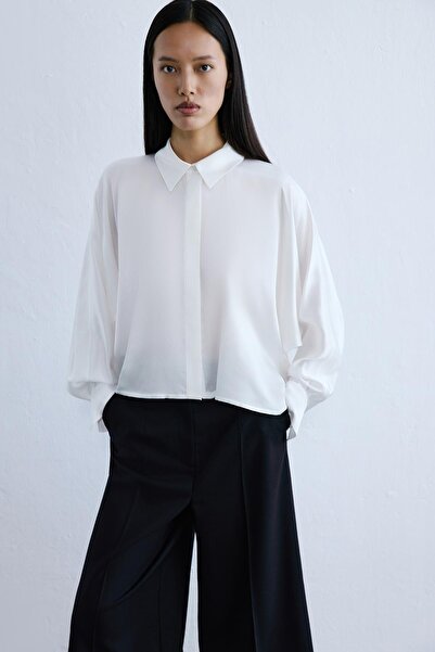 rue Comfortable Fit Bat Sleeve Ecru Shirt