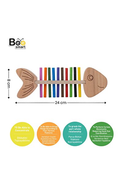 Bee Smart Renkli Balık Oyunu Örüntü ve Dizme Oyunu Montessori