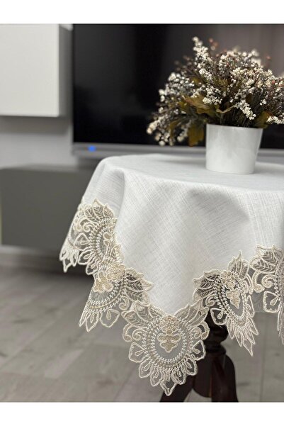Çt Çeyizci Tekstil French Lace Linen Fiskos, Gardenia Fabric Fiskos 100X100Cm