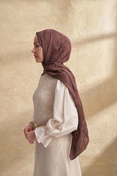 ARMANDA Fiori Jakar Leopar Mix Pattern Shawl - Bitter Brown