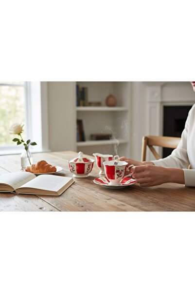 Muba Consept ACEM KIRMIZI 6'LI ÇAY FİNCAN 200 CC