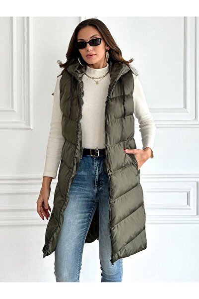 Ceylen Vestă lungă cu glugă