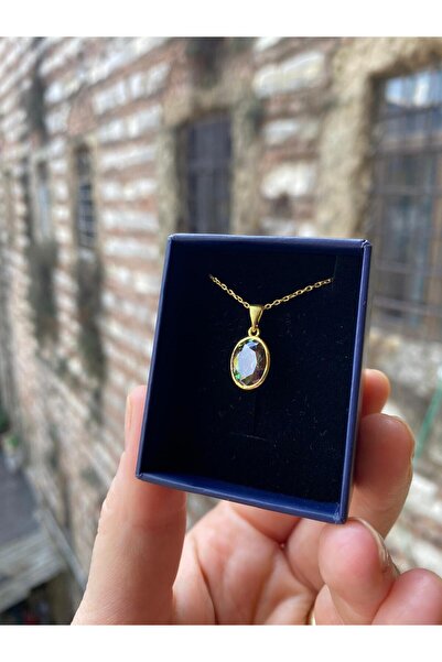 By Atölye Mistik Topaz Taşlı 925 Ayar Gümüş Kolye