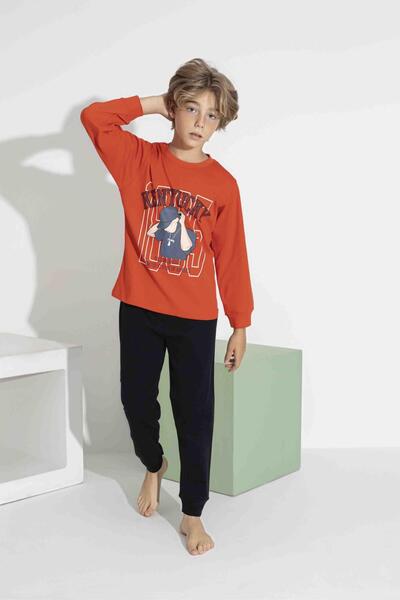 RAPAPA Boys' Long Sleeve Pajama Set – Cotton Interlock Fabric 7417t