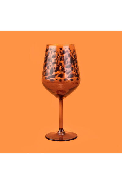 MATMEL Leopard Set of 4 Footed Glasses - Brown - 490 ml