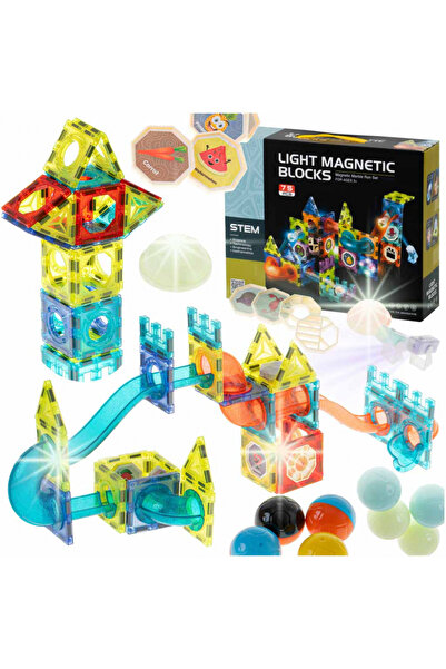 Ikonka Ikonka magnetic circuit construction set for children, up to 75 interconnectable and bi