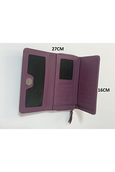 Nevgiss Aksesuar Two Compartment Leather Wallet with Magnetic Snap Closure