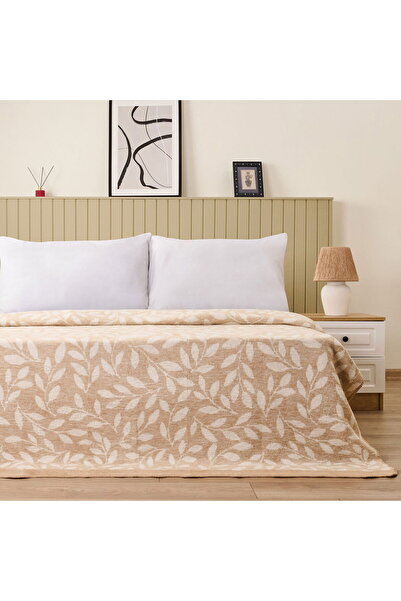 KUT FLY Soft Sprig Cotton Double Blanket - Beige - 200X220 cm