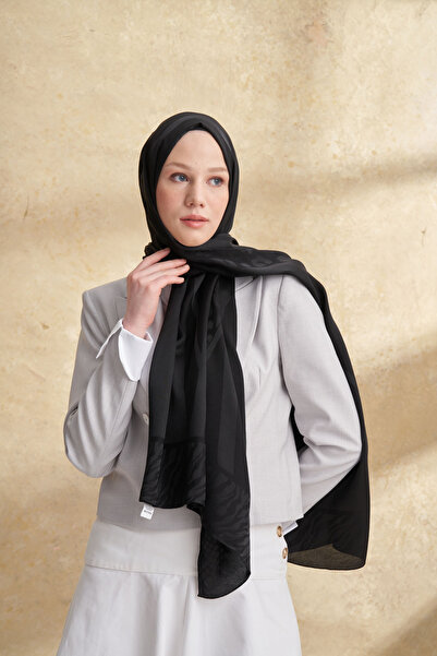 ARMANDA Fiori Jakar Leopar Mix Pattern Shawl - Black