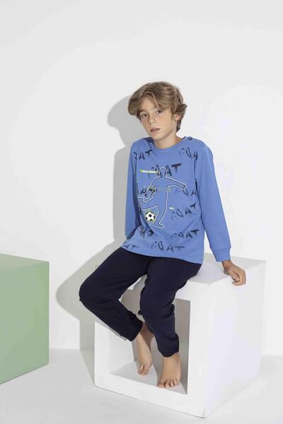 RAPAPA Boy's Long Sleeve Interlock Cotton Pajama Set 7407m