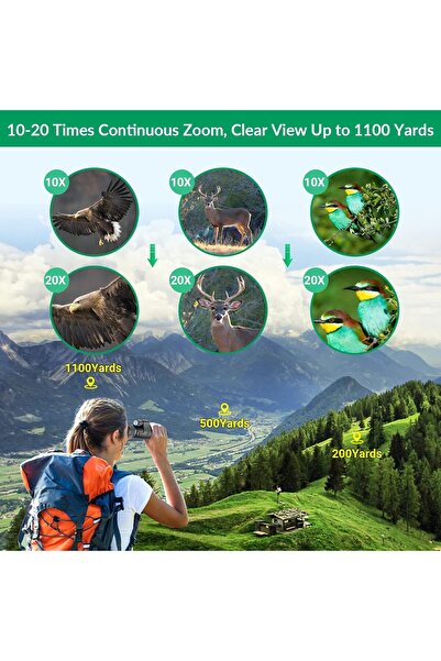 APEXEL 10-20 x 50 Optical Zoom Monocular Telescope