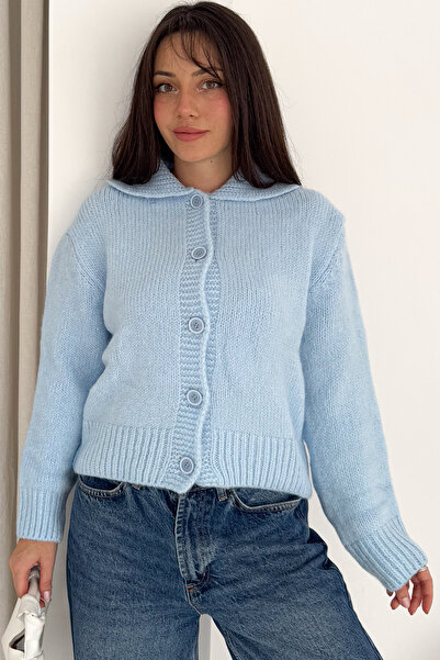 fiolin Cardigan tricotat extra moale cu detaliu la guler