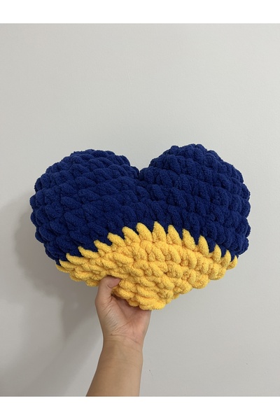 Puffyastık Puffy Fenerbahçeli İçi Dolgulu Kalpli Yastık