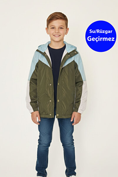 WORRN Haina de ploaie pentru băieți cu secțiuni cu broderie premium, rezisten...