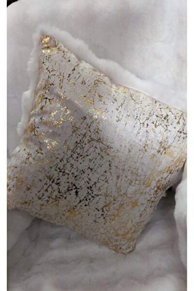 BALADI HOME pillowcase plush and velvet fabric Velvet Look square Throw Pillow Case with Gold Leather Accessories