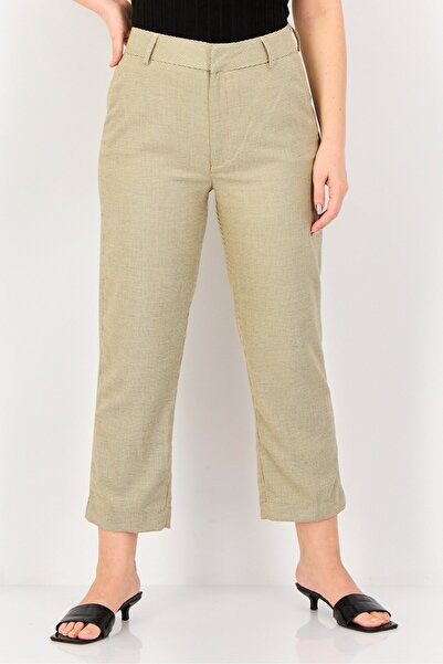 Reiko بنطلون نسائي بقصّة سيجارة وخصر متوسط بطبعة مربعات، متعدد الألوان