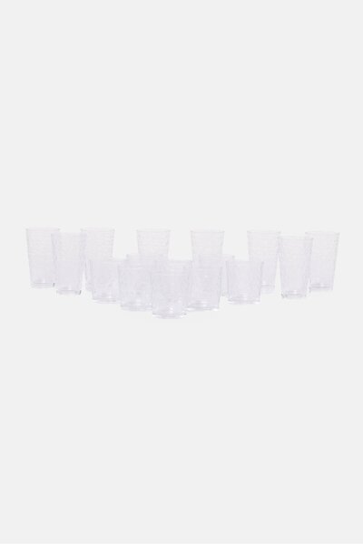 Gibson Home 16 Pieces Double Old-Fashioned Glass And Tumbler Set, Transparent