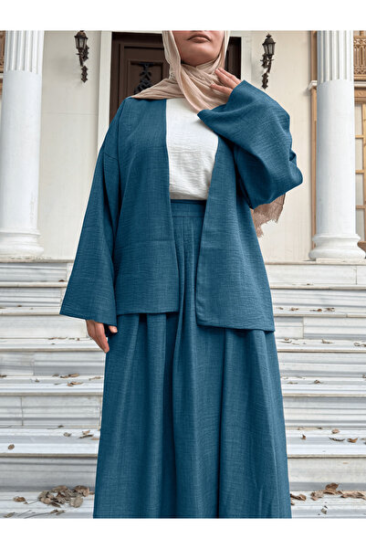 NON Women's Linen Shirt and Pants Set with Detail