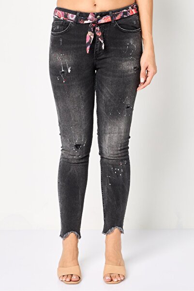 Desigual Women Regular Fit Washed Stretchable Jeans, Washed Black