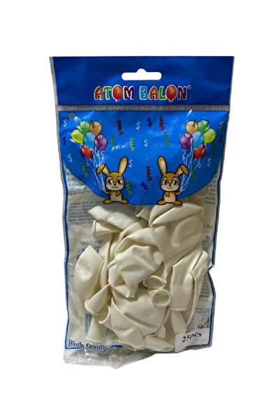 Atom مجموعة بالونات بيضاء 25 قطعة 2612